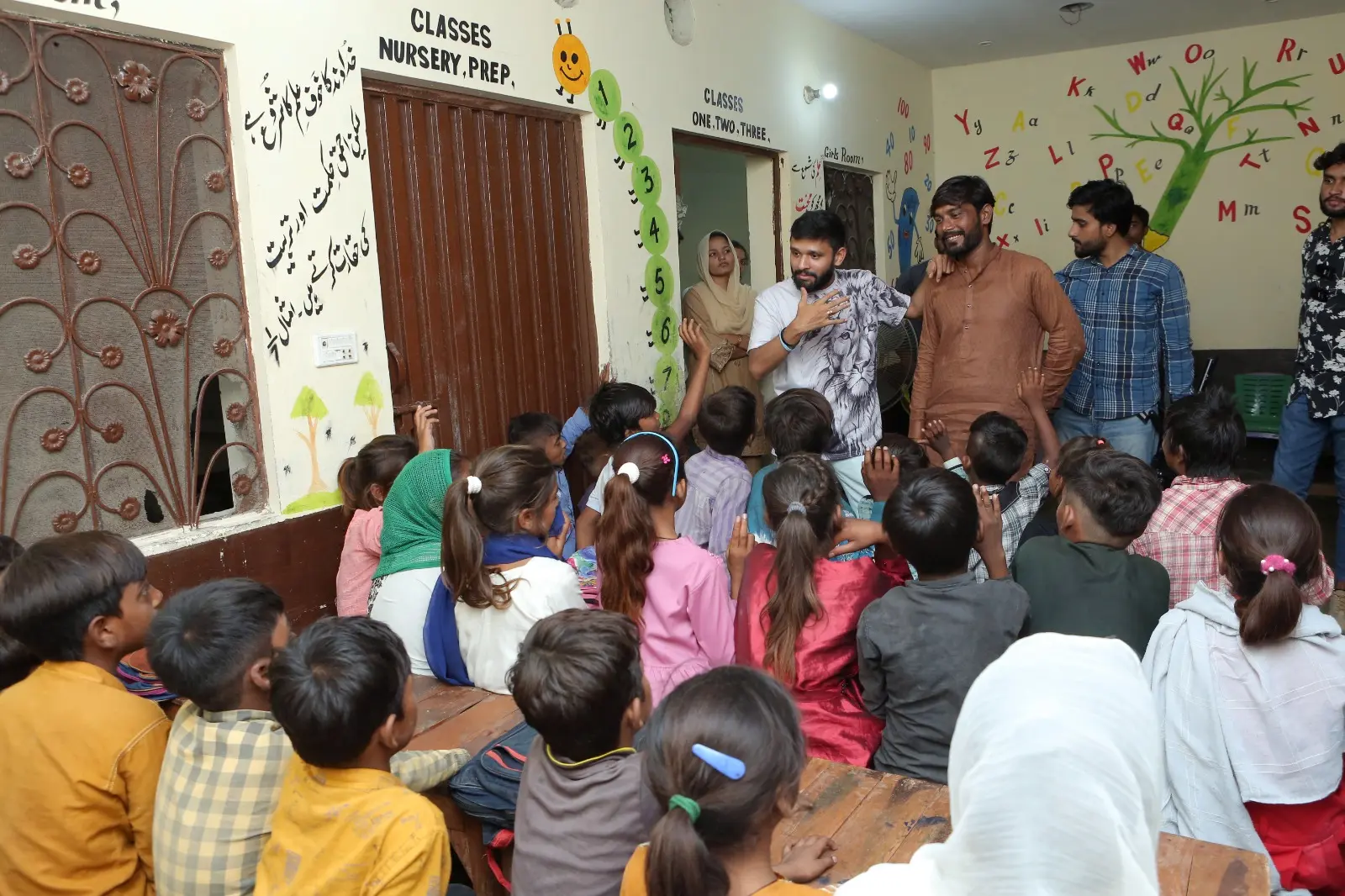 Community visit with children