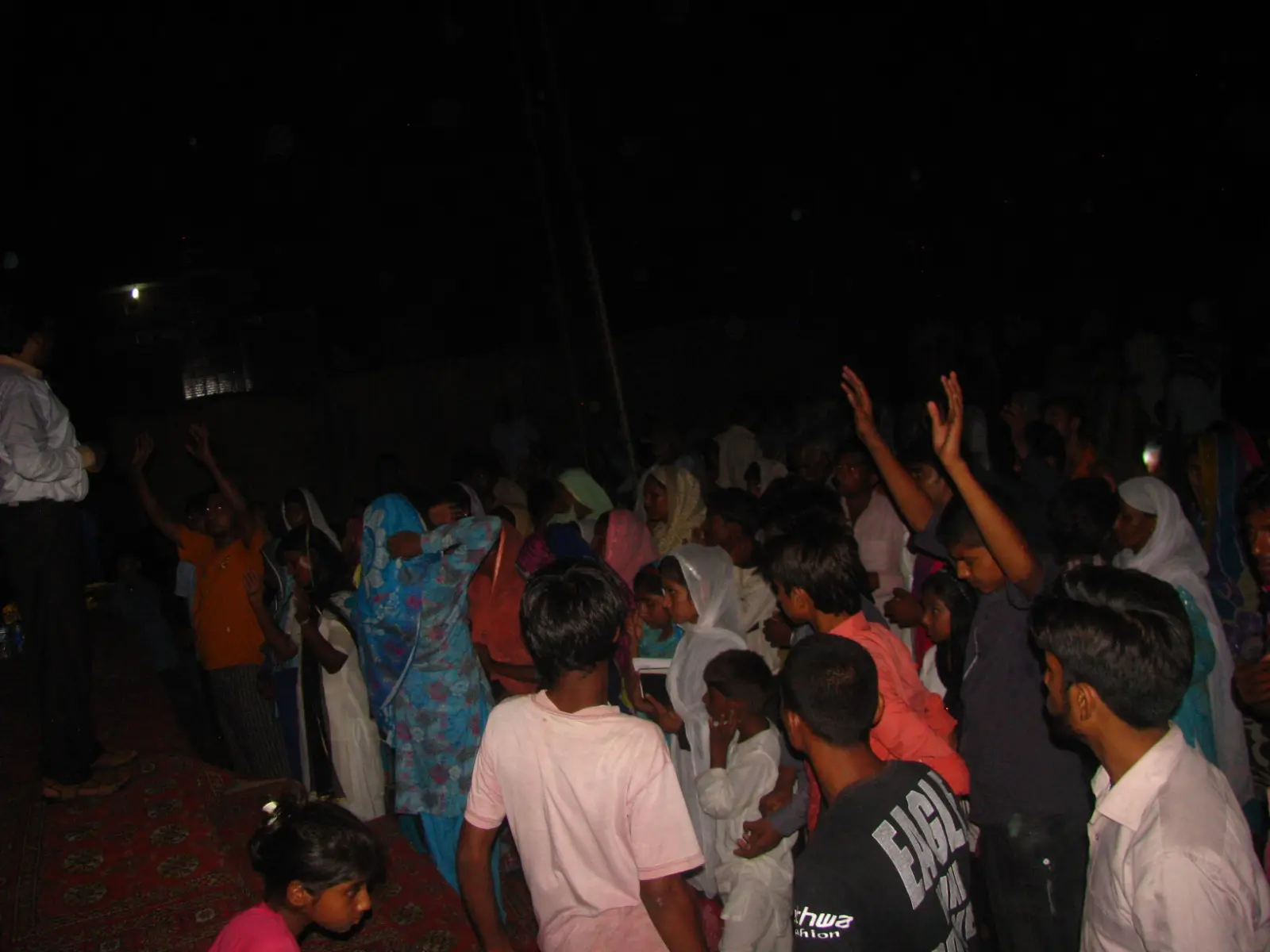 People responding during a night ministry gathering